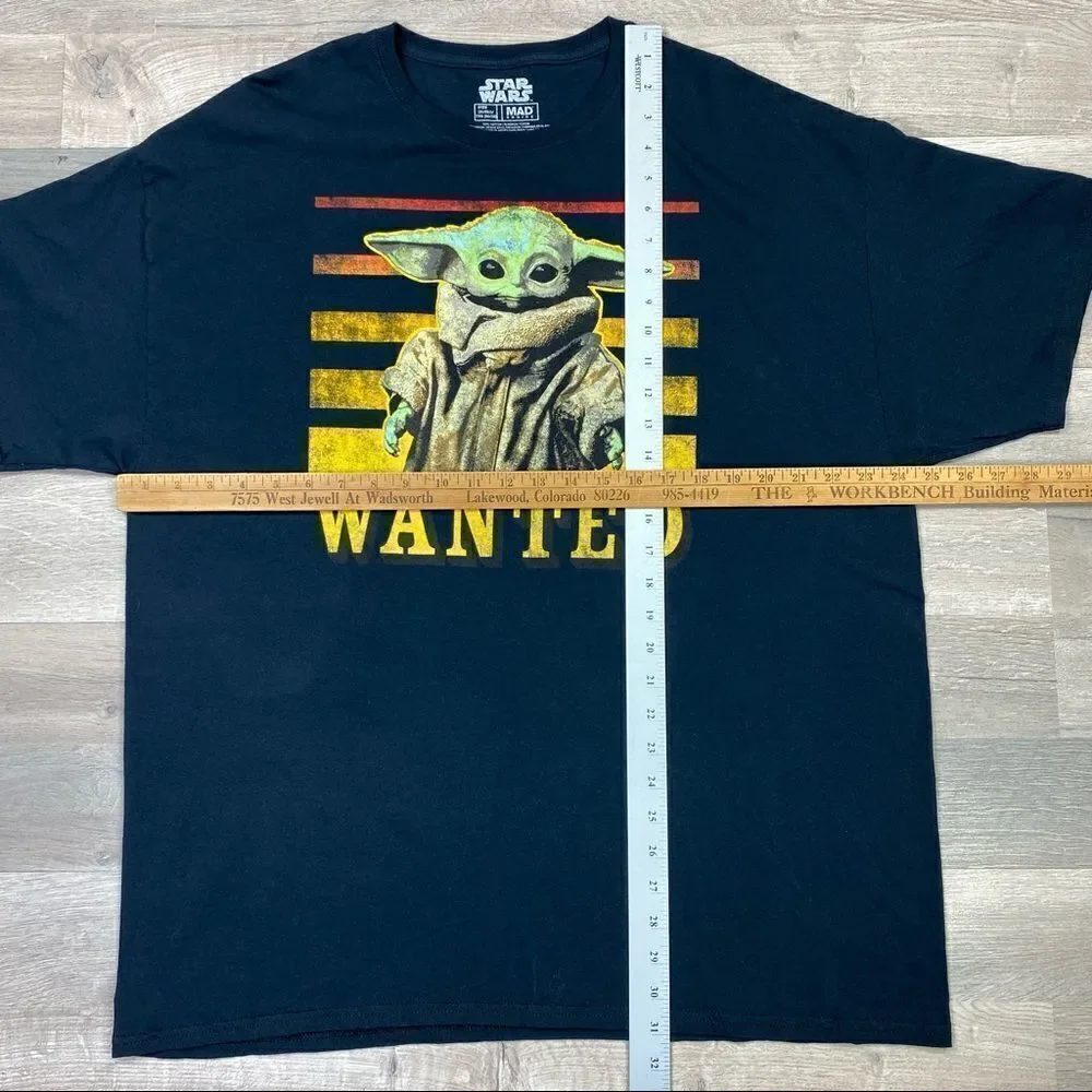 Star Wars Mad Engine Baby Yoda‎ Wanted Graphic T-shirt Mens Size 2X Black